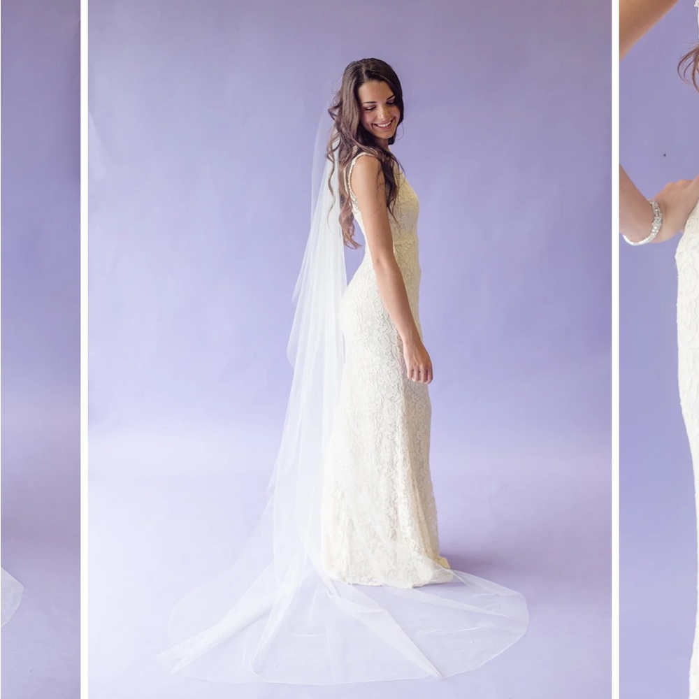 Blanca Veil The Angel Cut Cascade Waltz Veil Light Ivory